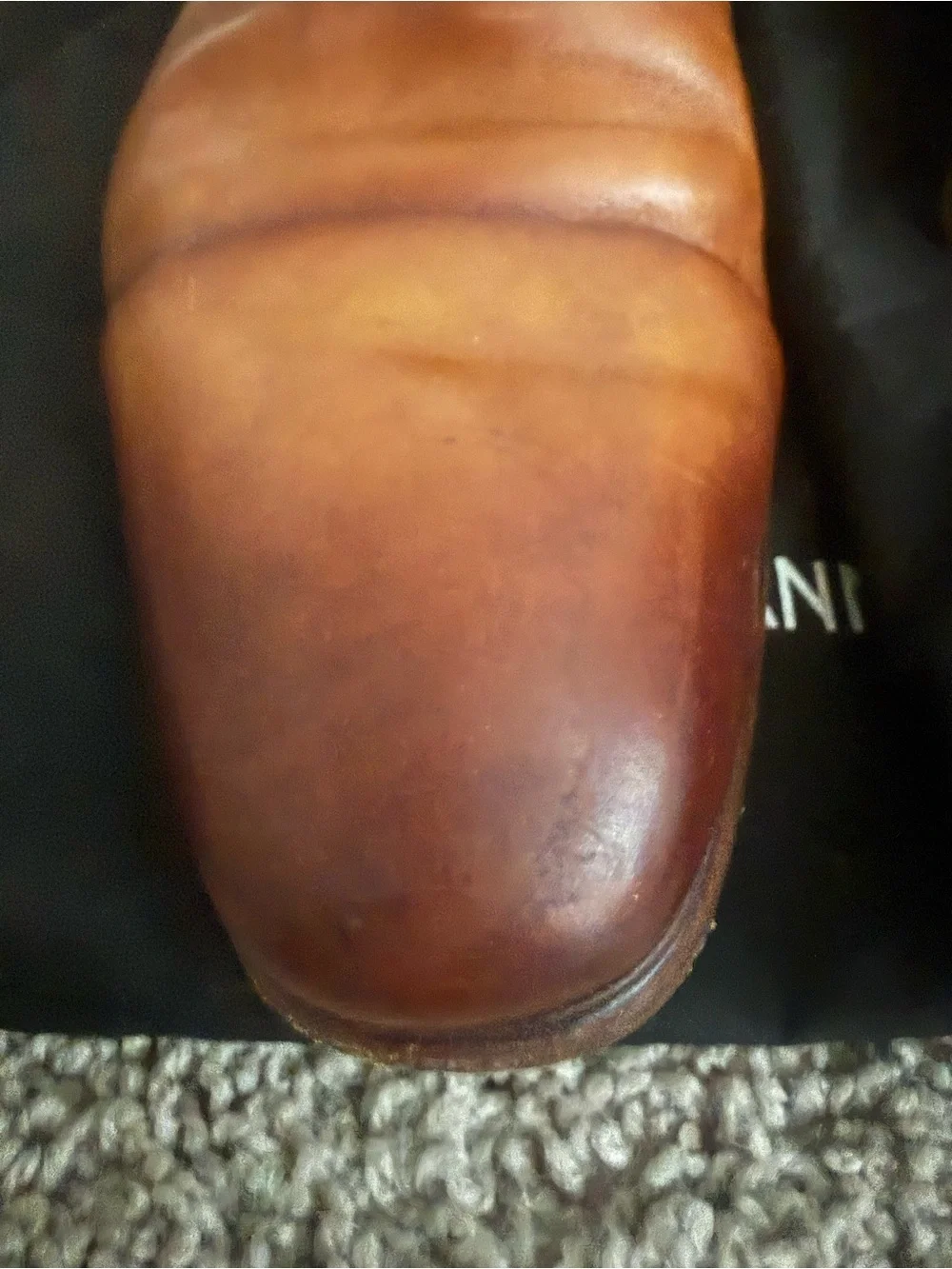 Magnanni Tan Brown Leather Cap-Toe Derby